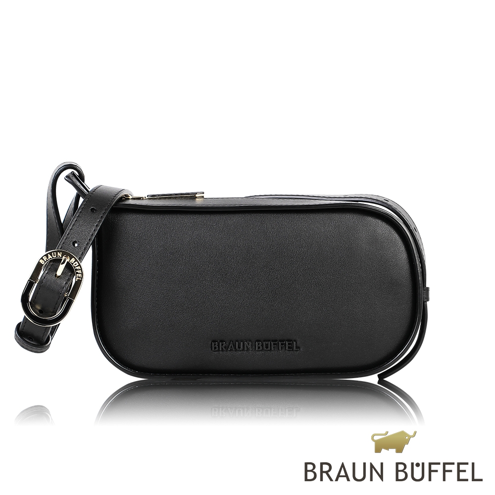 【BRAUN BUFFEL 德國小金牛】台灣總代理 潘 斜背包-黑色/BF813-11-BK