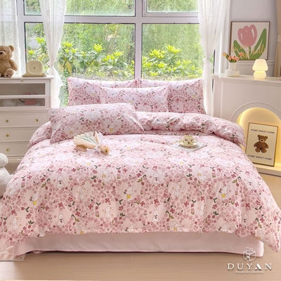【DUYAN 竹漾】舒柔棉單人床包二件組 / 兔比花園