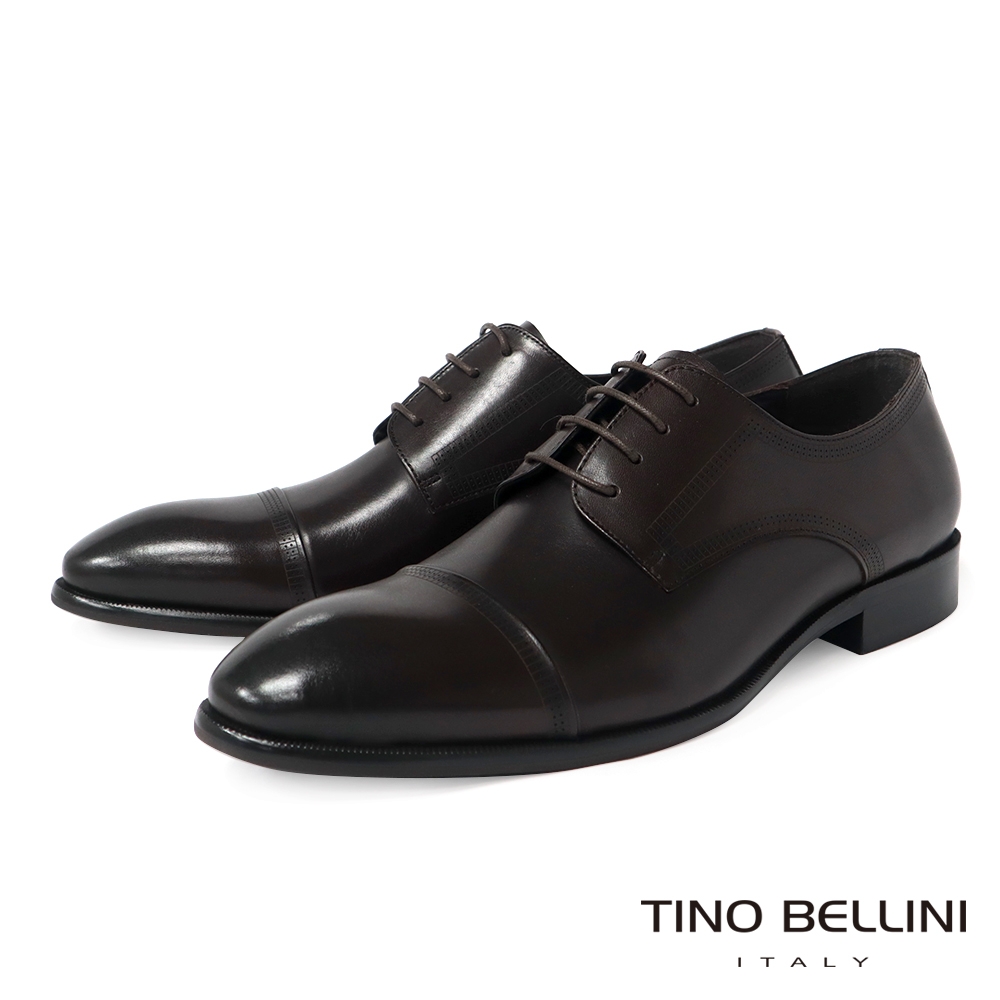 TINO BELLINI 男款 正裝紳士橫飾德比鞋