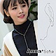 AnnaSofia 水滴穿線 925純銀Y字長鍊項鍊毛衣鍊(銀系) product thumbnail 1