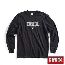 EDWIN 網路獨家 精緻素描LOGO長袖T恤-男-黑色