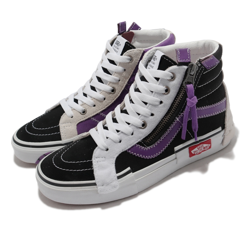 Vans 休閒鞋Sk8-Hi Reissue Ca 女鞋拼接解構中筒麂皮拉鍊穿搭黑白