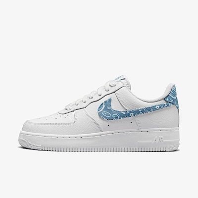 Nike W Air Force 1 07 ESS [DH4406-100] 女 休閒鞋 變形蟲 Paisley 白水藍