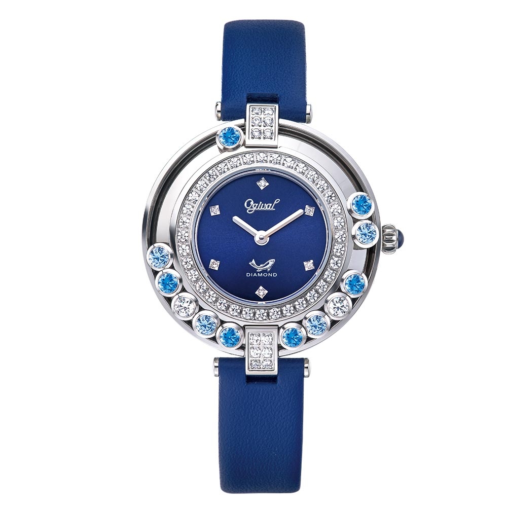 【Ogival愛其華】 流星系列 流光瀲灩珠寶錶(380-45DLW)藍面藍錶帶