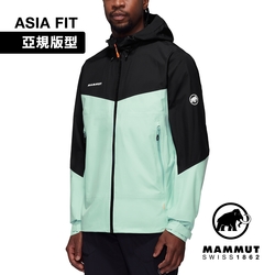 【Mammut 長毛象】Convey Tour HS Hooded Jacket AF GTX防風防水連帽外套 薄荷綠/黑 男款 #1010-28452