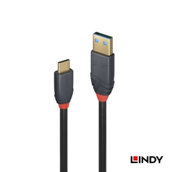 LINDY 林帝 ANTHRA USB 3.2 Gen 2 Type-C/公 to Type-A/公 傳輸線 + PD智能電流晶片 1.5m (36912)