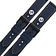 Watchband / 20.22 mm / 各品牌通用 經典復刻 黑鋼扣 外層真皮 內層橡膠錶帶-深藍色 product thumbnail 1