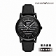 Emporio Armani Luigi 老鷹壓紋縷空時尚機械錶 黑色真皮錶帶 43MM AR60032 product thumbnail 1
