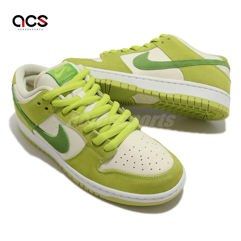 Nike 滑板鞋SB Dunk Low Pro 青蘋果男鞋麂皮綠白休閒經典DM0807-300