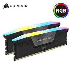 海盜船CORSAIR Vengeance RGB DDR5 6400MHz 32G(16GBx2)雙通/黑CL32-40