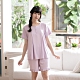 華歌爾睡衣-睡眠研究所 M-L短袖睡衣褲(紫) 膠原蛋白纖維 product thumbnail 1
