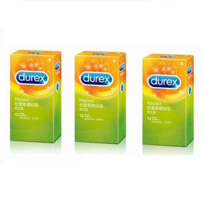 【Durex杜蕾斯】螺紋裝 保險套 12入x3盒