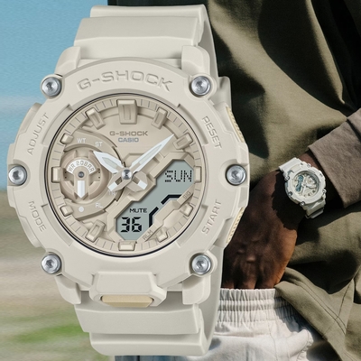 CASIO 卡西歐 G-SHOCK 野地礦物雙顯腕錶 母親節 禮物 47.1mm / GA-2200NC-7A