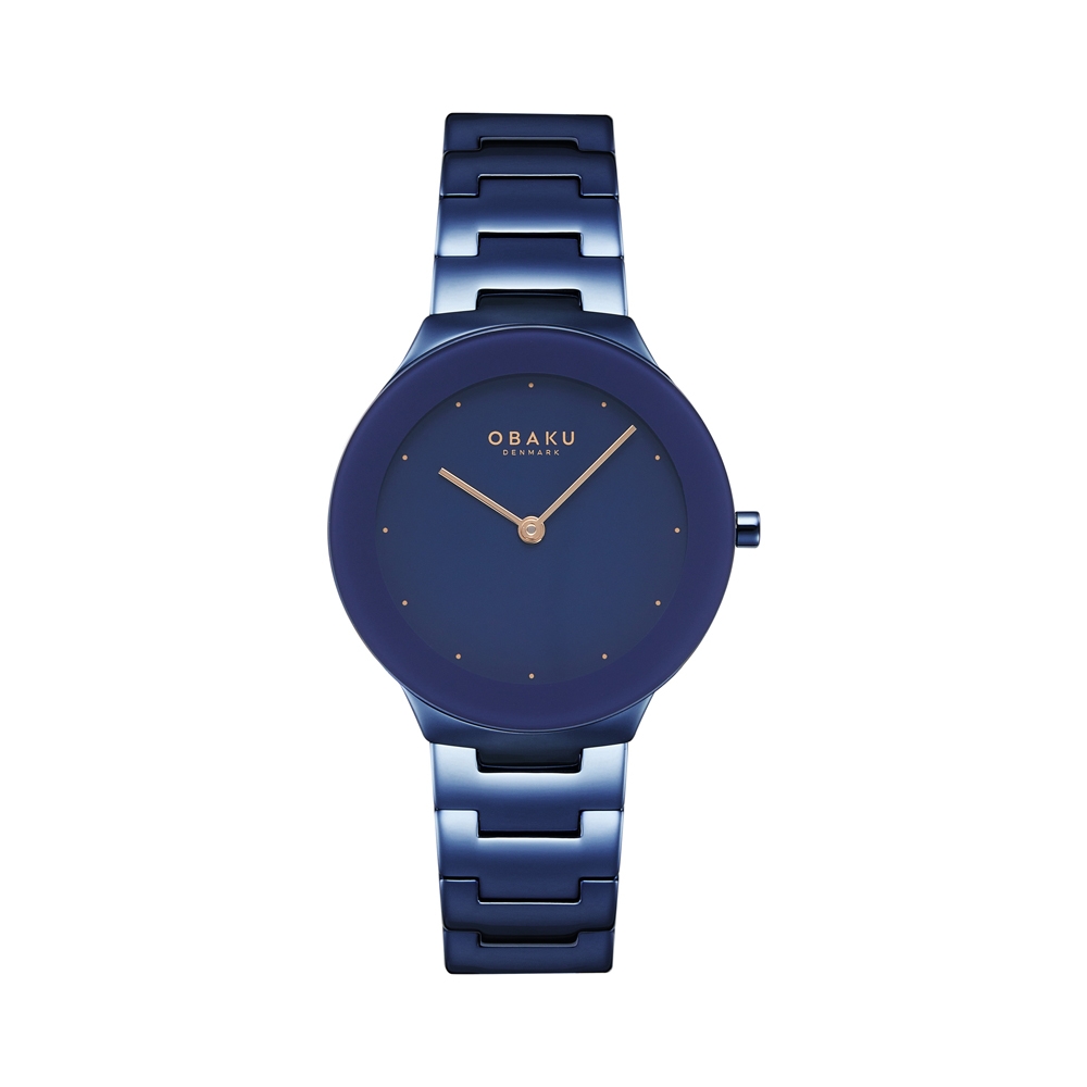 OBAKU 北歐極簡風淑女時尚腕錶-藍-V290LXLLSL-32mm