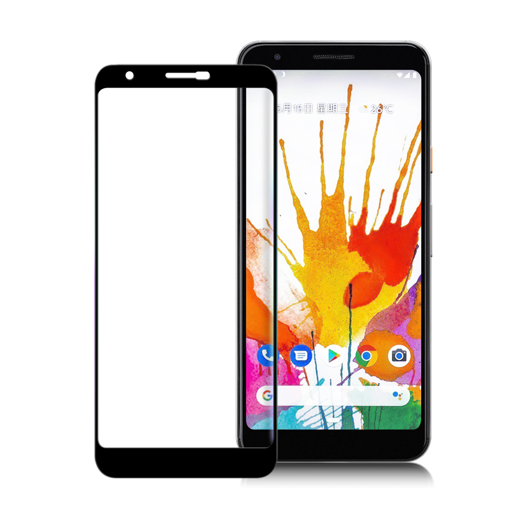 Xmart for Google Pixel 3A 透滿版 2.5D鋼化玻璃貼-黑