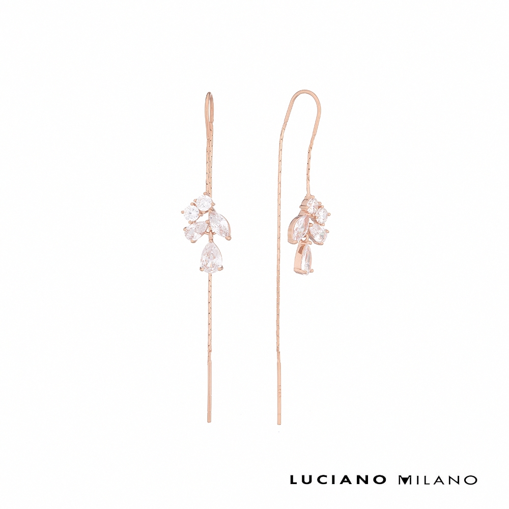 LUCIANO MILANO 花戀 純銀耳環(玫瑰金)