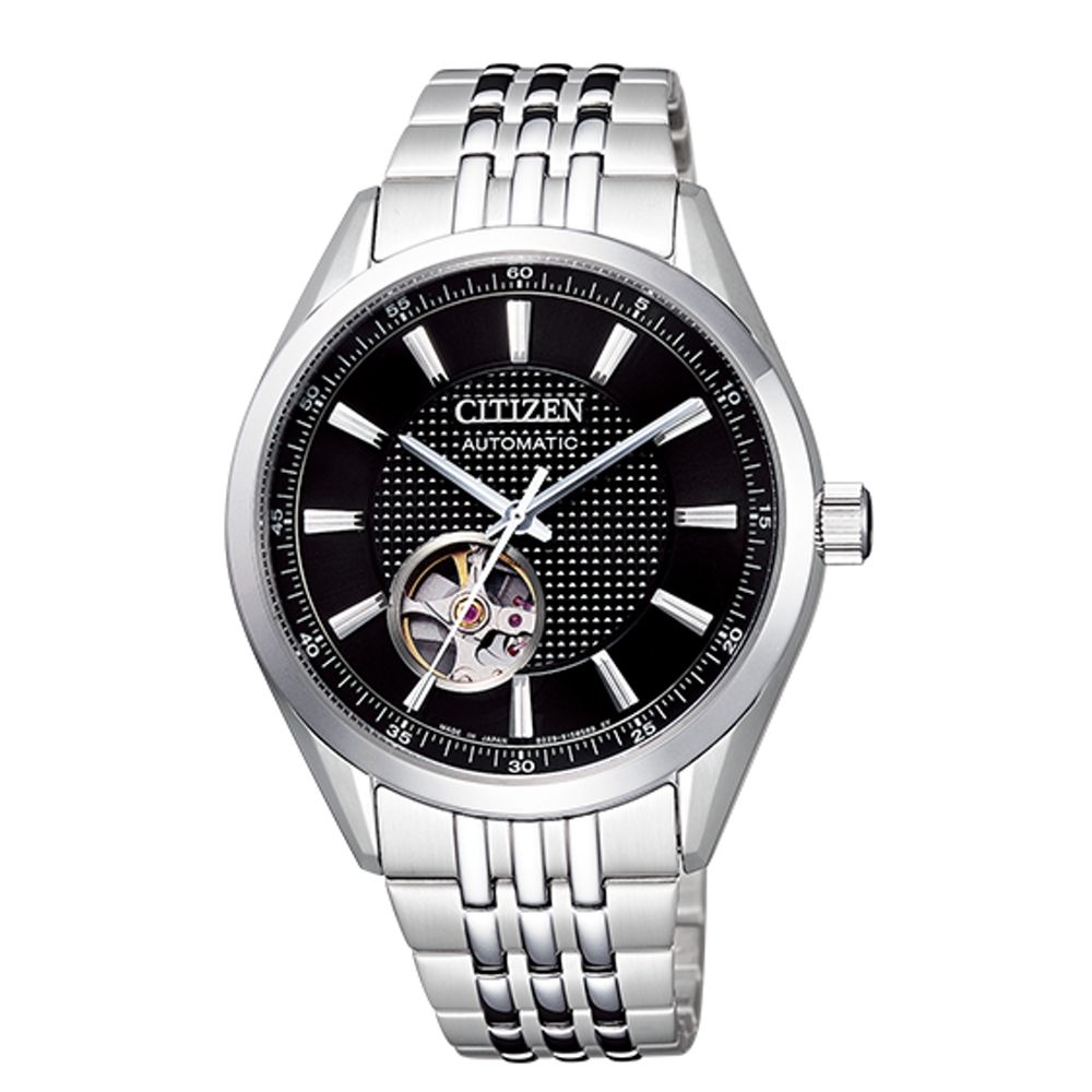 CITIZEN星辰 開芯鏤空時尚機械腕錶(NH9110-81E)