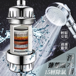 15層除氯蓮蓬頭淨水器