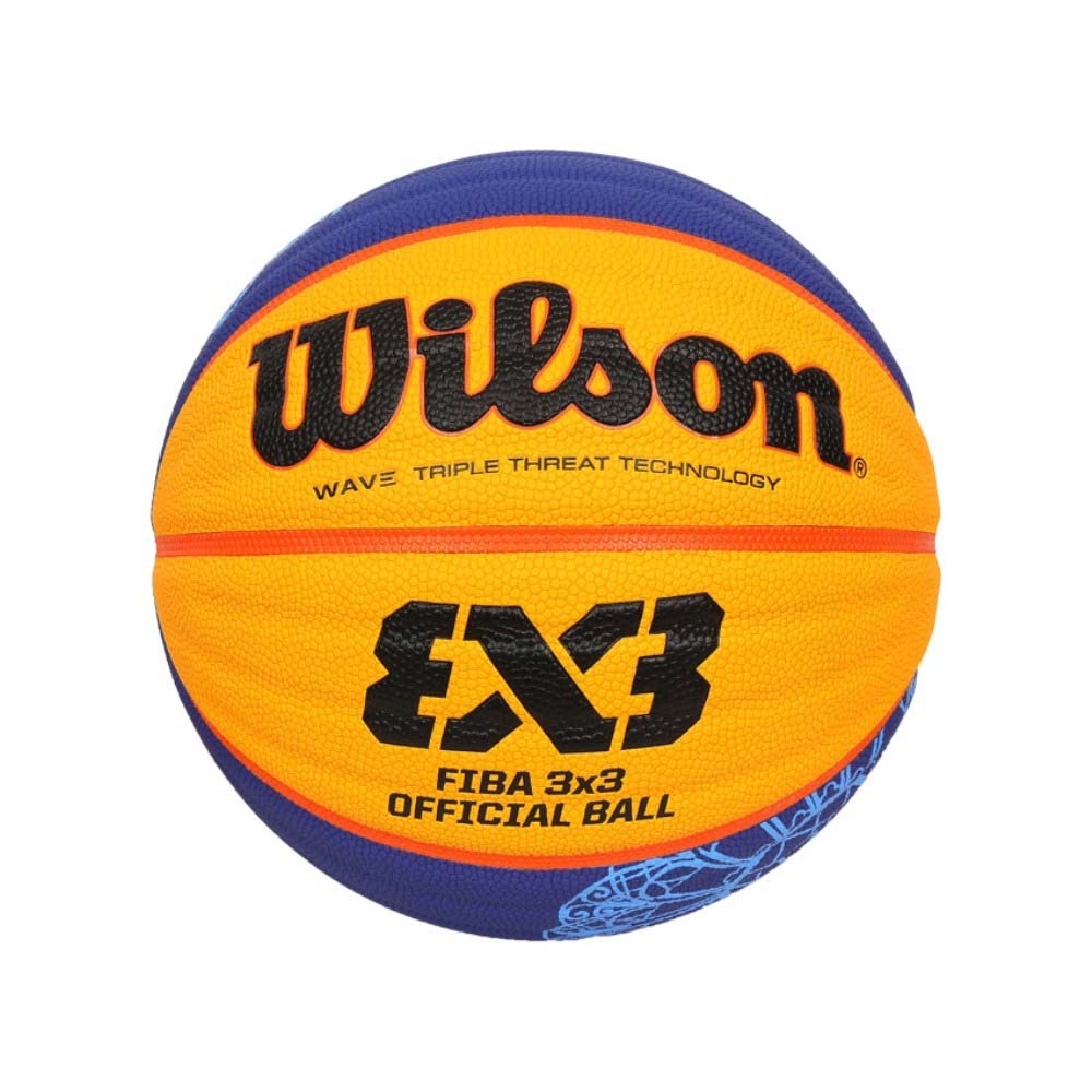 WILSON FIBA 3X3指定用球PARIS合成皮籃球#6-6號球 WZ1011502XB6F 丈青橘黃