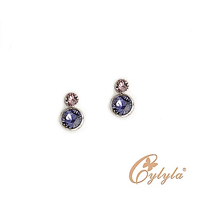 Cylyla思琳娜 貼星耳飾 奧地利水晶EP-29398G(紫色)