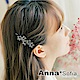 AnnaSofia 繽晶朵漾 純手工一字小髮夾(鐵灰系) product thumbnail 1