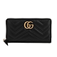 GUCCI 古馳 GG Marmont 山形線 雙G 復古金扣 皮革 拉鍊 皮夾 長夾 卡夾 黑色 443123 product thumbnail 1