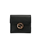 Gucci GG 銀Logo雙面扣式零錢袋短夾(615525-黑) product thumbnail 1