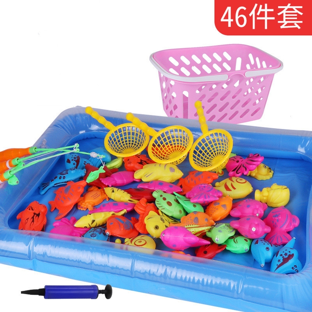 Baby童衣 46件組含充氣池磁性釣魚玩具 撈魚玩水玩具 兒童玩具 戲水玩具 11344