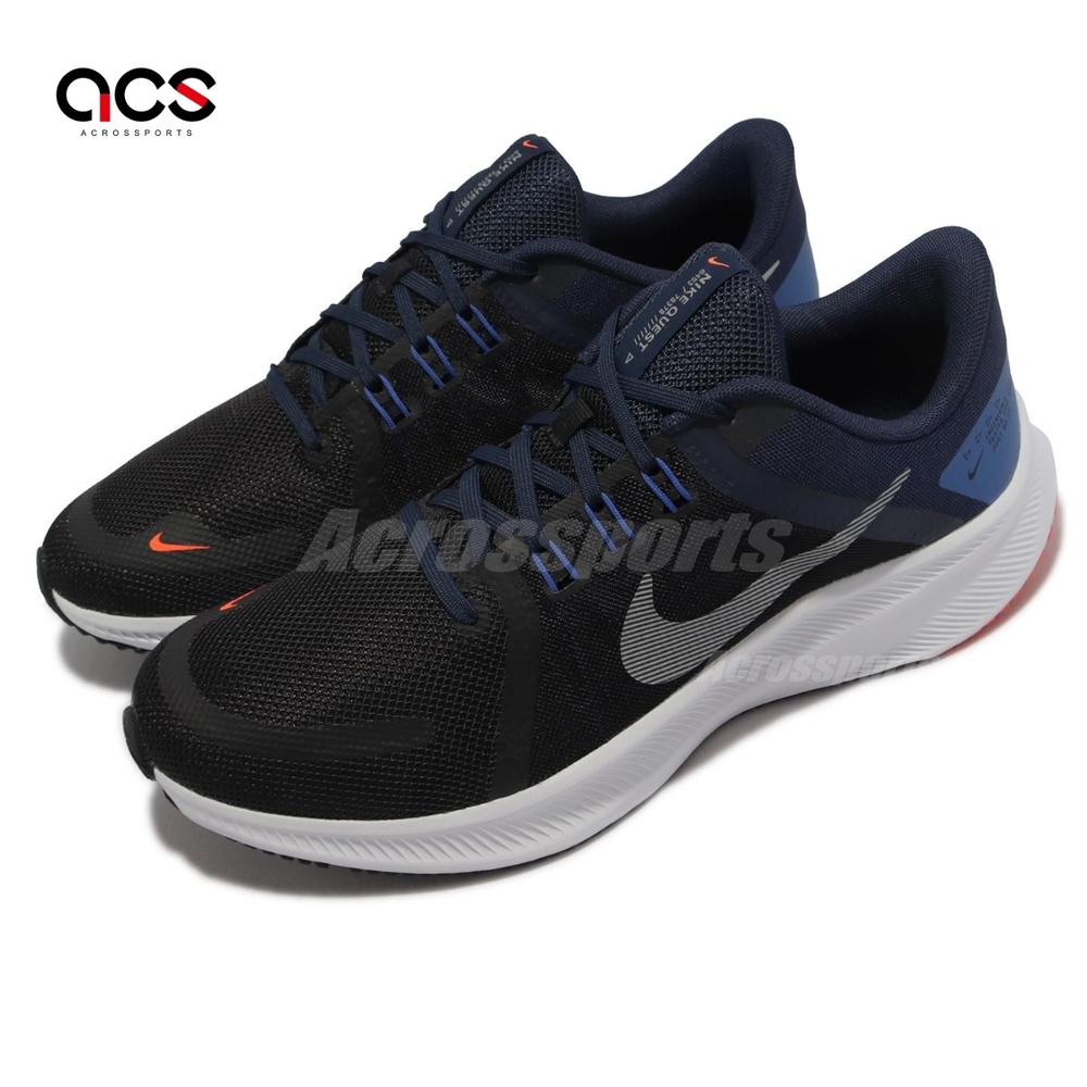 Nike 慢跑鞋 Quest 4 運動 男鞋 輕量 透氣 避震 路跑 健身 黑 灰 DA1105004