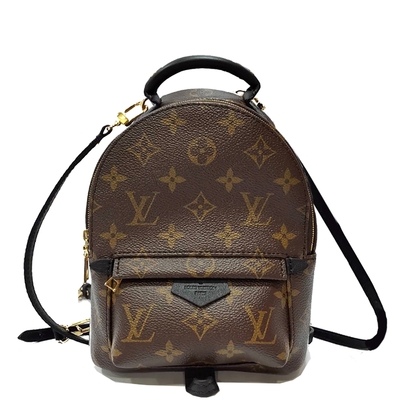 【Louis Vuitton 路易威登】M44873 經典爆款Palm Springs Mini Monogram帆布迷你斜背/後背包(棕色)