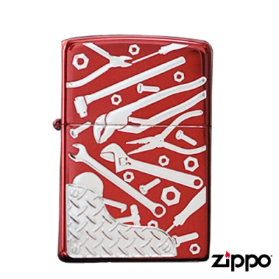 日系Zippo 工具箱-浮雕艷紅防風打火機#ZA-5-11c