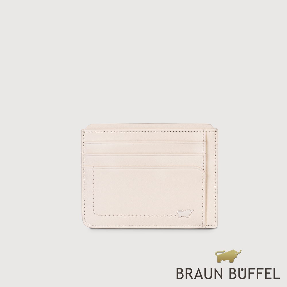 【BRAUN BUFFEL 德國小金牛】台灣總代理 娜娜 10卡單層卡夾-粉筆白/BF810-151-CK