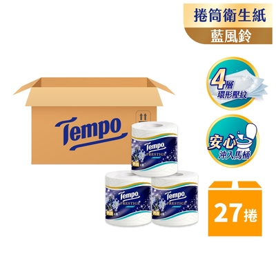 Tempo 閃鑽四層捲筒衛生紙-藍風鈴(27捲/箱)