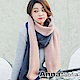 AnnaSofia 馬卡龍雙色拼雙面 厚織仿羊絨大披肩圍巾(深藍粉) product thumbnail 1