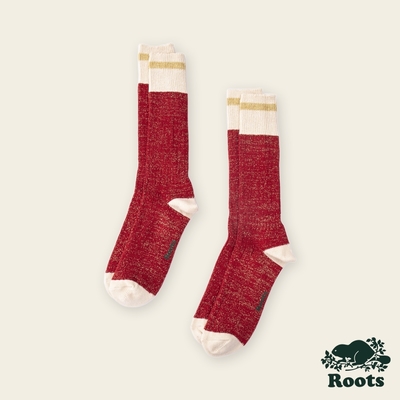 Roots配件-經典小木屋系列 經典元素舒適長襪(2入組)-紅色