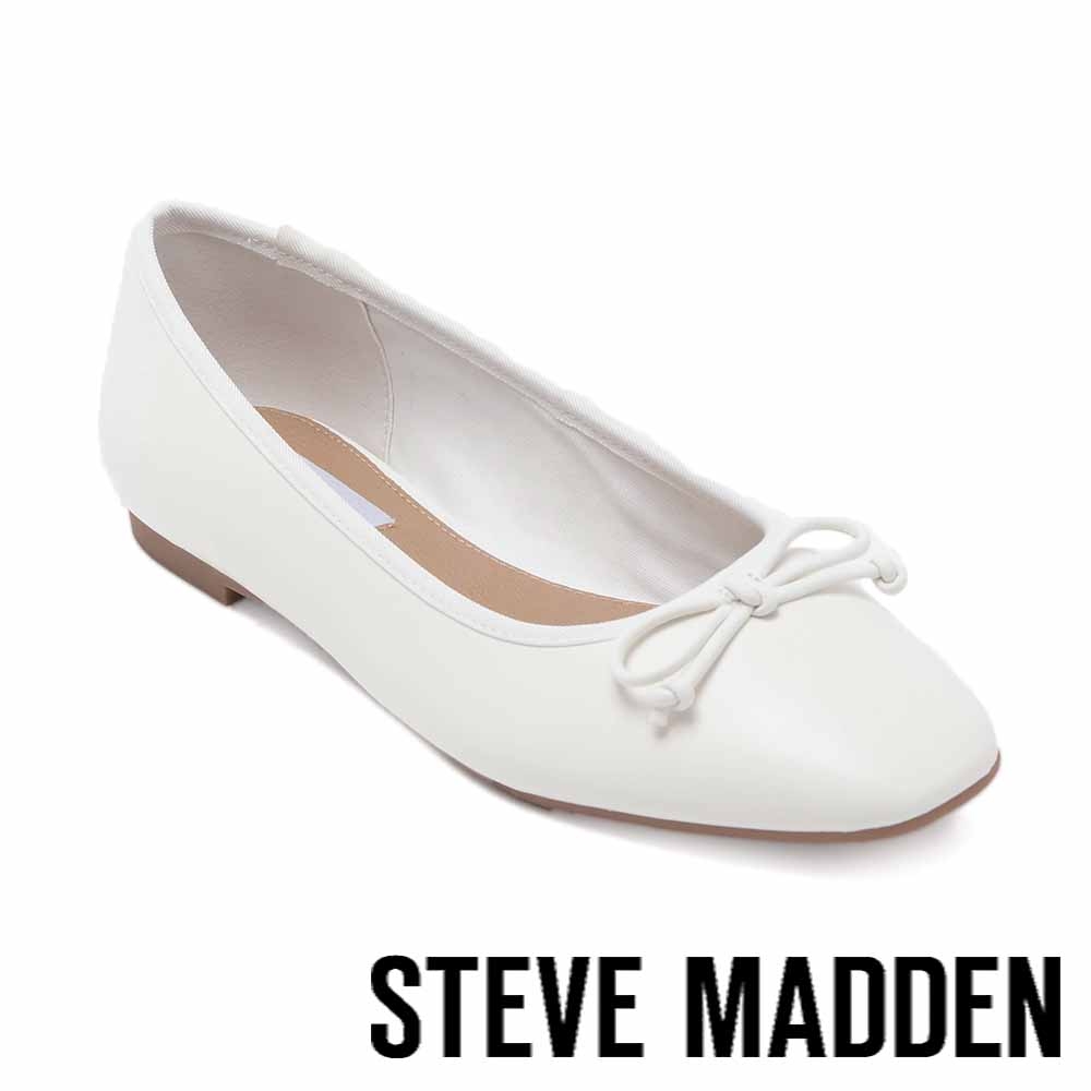 STEVE MADDEN-GIZELLE 蝴蝶結平底娃娃鞋-白色