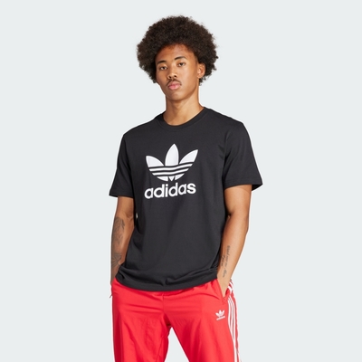 adidas 上衣 男款 短袖上衣 運動 三葉草 TREFOIL T-SHIRT 黑 IU2364