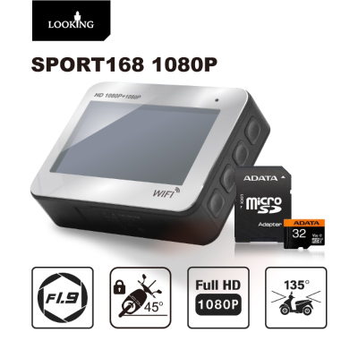 LOOKING SPORT168 AHD1080P WIFI版 機車行車記錄器 前後雙錄