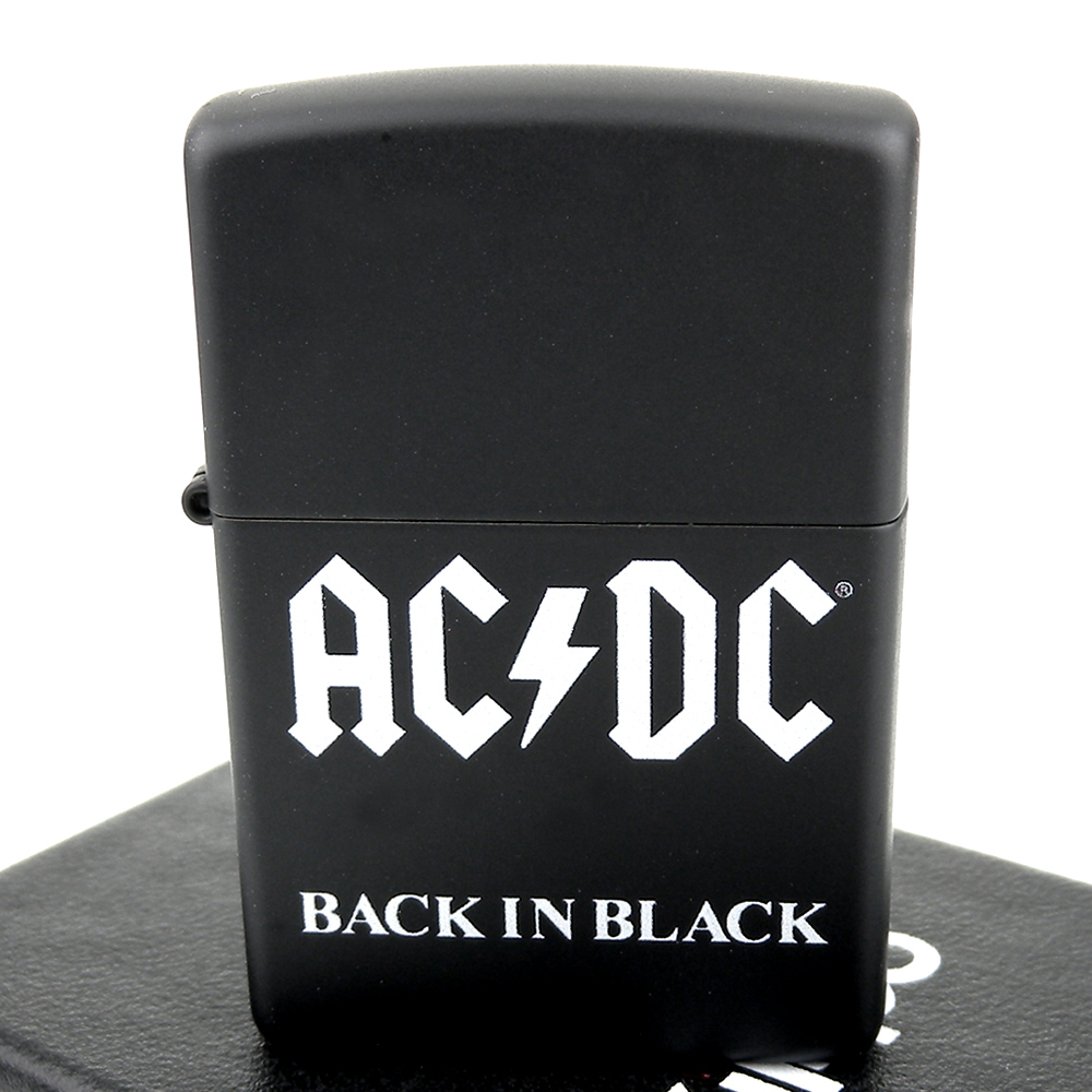 ZIPPO 美系~AC/DC-樂團BACK IN BLACK專輯圖案設計打火機