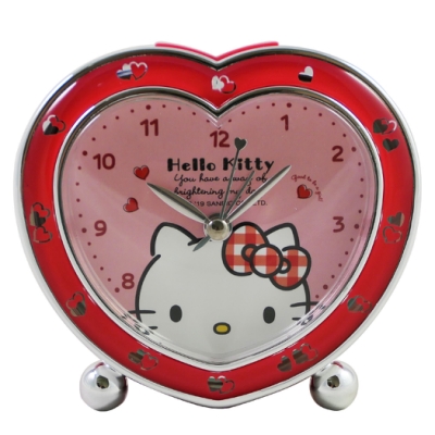 HELLO KITTY 甜美紅心靜音貪睡鬧鐘 JM-E040KT-A