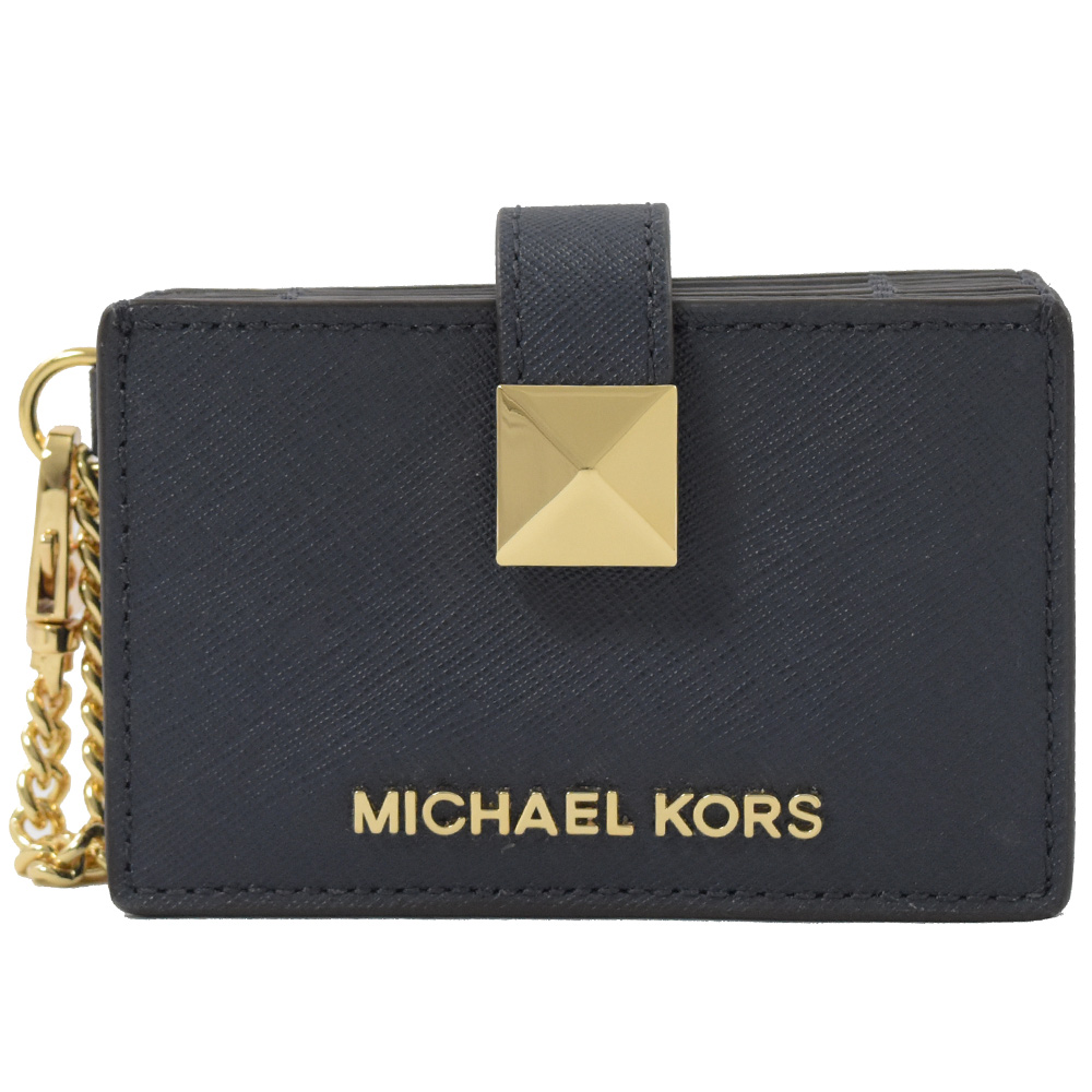 MICHAEL KORS KARLA 金屬釦風琴式卡夾(海軍藍)