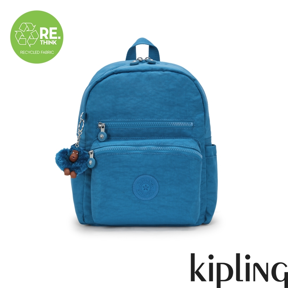 Kipling 質感寶石藍雙前袋後背包-JUDY M