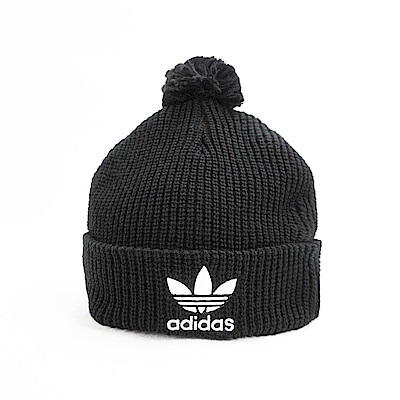 Adidas Pom Pom Beanie [D98942] 毛帽 經典 休閒 刺繡 LOGO 針織 保暖 舒適 黑 白