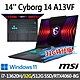 msi微星 Cyborg 14 A13VF-026TW 14吋 電競筆電 (i7-13620H/32G/512G SSD/RTX4060-8G/Win11-32G特仕版) product thumbnail 1