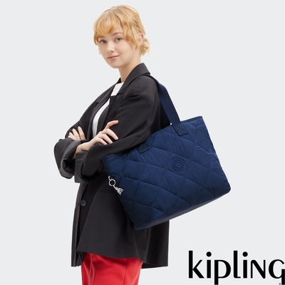 Kipling 質感深藍大容量手提托特包-COLISSA UP