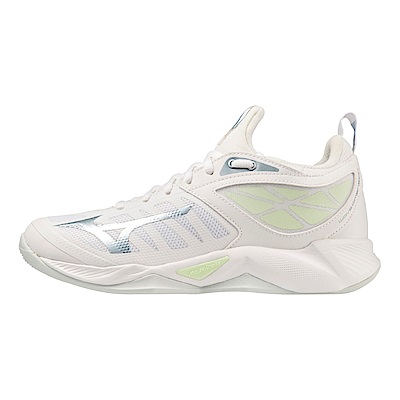 Mizuno Wave Dimension [V1GC224035] 女 排球鞋 運動 訓練 襪套式 包覆 緩震 白銀