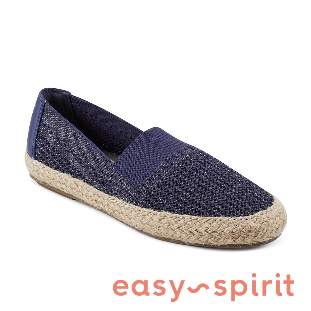 Easy Spirit-HASSIE2 草編懶人休閒平底鞋-深藍色