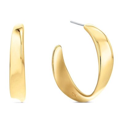 Calvin Klein CK Ethereal Metals C字扭轉穿式耳環 送禮推薦 35000534
