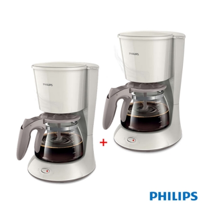 【2入組】飛利浦 PHILIPS 1.2L 滴漏式美式咖啡機-米白色 (HD7447)
