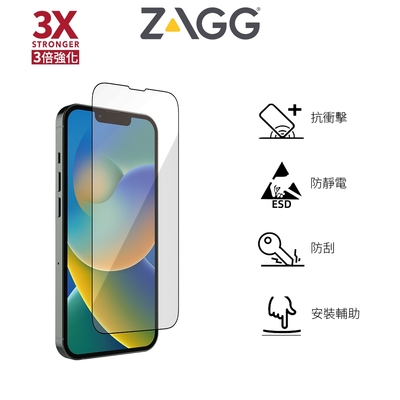 美國ZAGG iPhone 14系列/多種型號 高清 滿版 3倍強化 鋼化 玻璃 手機保護貼/保貼